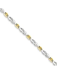 Genuine .925 Sterling Silver & 14K Diamond Bracelet 8.2 Grams . 100% Satisfaction Guaranteed.