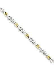 Sterling Silver & 14k Diamond Bracelet, Best Quality Free Gift Box Satisfaction Guaranteed