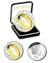 LORD OF THE RINGS SILVER AND GOLD DOLLAR $ COIN (PROOF 925 STERLING)