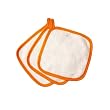 giggle Better Basics Orange Trim Washcloths - Set Of 3 (organic Cotton)