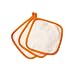 giggle Better Basics Orange Trim Washcloths - Set Of 3 (organic Cotton)