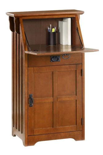 Craftsman Single Secretary Desk, SINGLE 22 W, DARK OAK