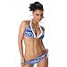 Triangel Bikini mit Muster verziert, blau Größe 34 36