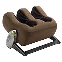 Human Touch Faux Suede Calf/Foot Massager Ottoman 3.0 - Brown