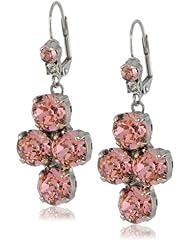 Sorrelli "Crystal Rose" Round Cut Crystal Cluster Silvertone Drop Earrings