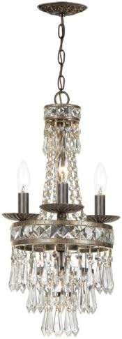 Crystorama Lighting 5263-EB-CL-MWP Chandelier with Hand Polished Crystals, English Bronze