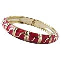 S-Bar Enamel Bangle Bracelet - Red