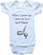 WHEN I GROW UP I WANT TO BE A GOLF PLAYER - BigBoyMusic Baby Designs - White, Blue or Pink Onesie / Baby T-shirt