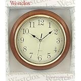 General Time Corp Westclox Classic Round Oak 12.5 Wall Clock