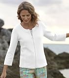Zip-front Crew-neck Sweater