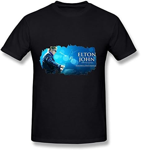 Elton John Wonderful Crazy Night Tour 2016 Fashion T Shirt For Men Black