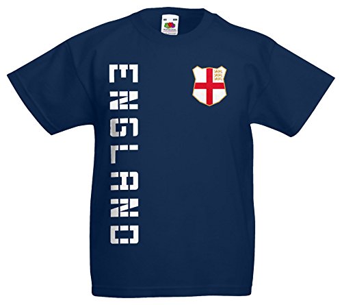 England EM 2016 Kinder T-Shirt Trikot Name Nummer (Navyblau, 152)