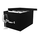 Euro China Storage - Stemware Chest with Black Booklinen Cover