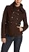 Coffee Shop   Junior's Military Coat,Chocolate,X-Large