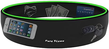 Pure Flame Fitness Running Belt - Runner Waist Pack Suitable for Holding Phones Cards Keys - Great for Exercise Running Hiking Cycling Traveling (Black,XLarge) ...