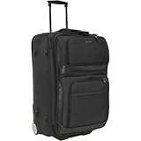 Traveler's Choice Lightweight 25 in. Exp. Rolling Suitcase (Black)