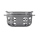 Lifefactory 4-Cup Glass Food Storage with Silicone Sleeve, Graphite