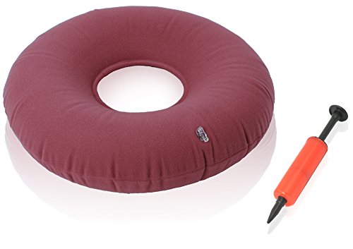 Dr. Frederick s Original Donut Cushion - 15" Inflatable Ring Cushion - Hemorrhoid Treatment, Bed Sores, Coccyx & Tailbone Pain, Child Birth, Prostatitis