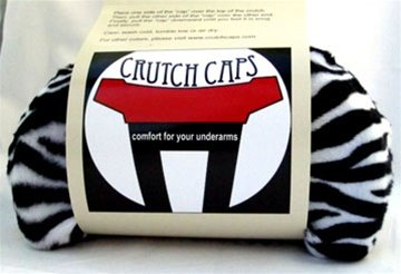Crutch Caps Adult ZEBRA FUZZY
