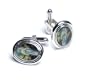 SILVER-Colored Men's Cuff Links. Oval shape Virgin Mary Cufflinks