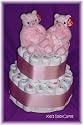 2 Tier TWIN Baby Girls Diaper Cakes