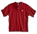 Carhartt Men's Work Shirt Short Sleeve Workwear Henley Small Ind. Red - K84 - Left Chest Pocket