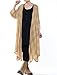 Mordenmiss Women's New Loose Thin Garb Drape Open Front Cardigan M Yellow Plaid