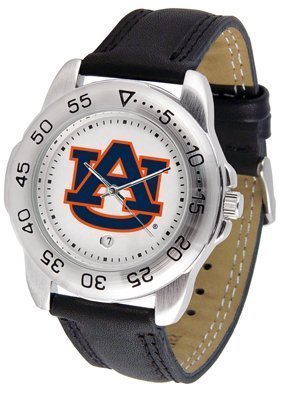 Auburn Tigers Suntime Mens Sports Watch w/ Leather Band - NCAA College Athletics