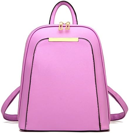 HUOHONGMEIGUI Shoulder Bag Woman Pu Leather Backpack Travel Bag Purple
