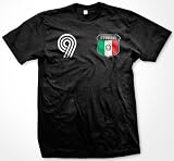 Italian Crest International Retro Soccer Mens T-shirt, Italia National Pride Mens Shirt, Large, Lt-Gray