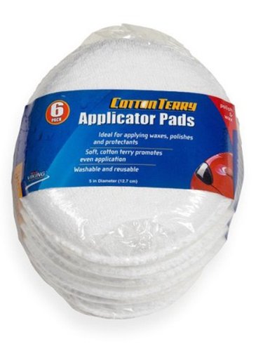 Viking Cotton Terry Wax Applicator Pads - 6 Pack