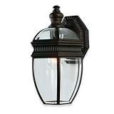 Royce Lighting RL2166PIR/ORB Bayou Outdoor Wall Lantern Oil Rubbed Bronze with Clear Beveled Globe and PIR Sensor