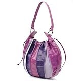 3種革のコンビ巾着ハンドバッグ レオナルドハイデン社 (ドイツ製)