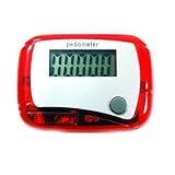 HuaYang Mini LCD Screen Step Counter Pedometer Clip Weight Calorie Loss f. Walk Running(Red)