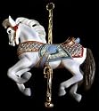 Majestic White Carousel Merry-Go-Round Horse Christmas Ornament