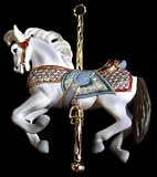 Majestic White Carousel Merry-Go-Round Horse Christmas Ornament