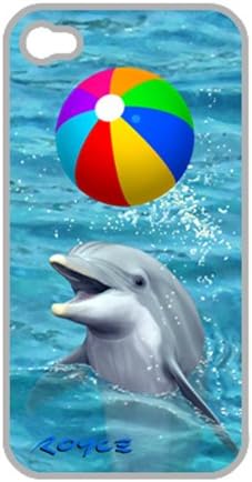 3D Apple iPhone 4 4S Protective Skin Hard Case Back Cover With 3-D Dolphin Beach Ball Art By Royce B McClure: Screen Protector Film Included