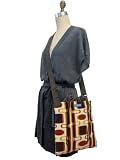 V2SL Mod Sq. Saffron of Vela TESAGE tote bags, Style 2, Corduroy, Shoulder bags with Drawstring Closure Top