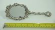 Floral Design Hand Mirror -2 1/2 x 3 1/8 Inch Oval Mirror Surface. Overall Length: 8 Inches
