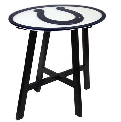 Indianapolis Colts Wooden Pub Table With Glass Top