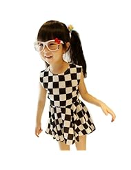Girls Chiffon Sleeveless Plaid Print Summer  Dress