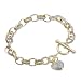 Paris Jewelry 18k Gold over Sterling Silver Diamond Heart Charm