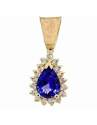 14K Yellow Gold Tanzanite and Diamond Pendant -- LIFETIME WARRANTY