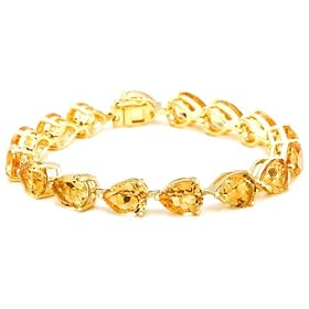 Yellow Gold Overlay Sterling Silver Citrine Pear-Shaped Bracelet, 7.25 by Amazon.com Collection