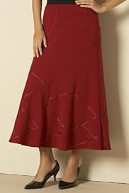 Ribbon Trim Below The Knee Skirt