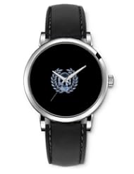 SPRAWL Aanalog Fashion Series Silver Ladies Watches of Genuine Black Leather Strap,Unique Wrist Watch for Women Girls Designed with Skull on a black background