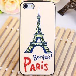iWaii - Smooth Fit Case for iPhone 5 Case (Hello Eiffel Tower in Paris Design) - Europe World Architecture