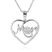 10k White Gold Mom Heart Pendant (1/10 cttw, H-I Color, I2-I3 Clarity), 18
