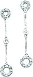14K WG .40ct Diamond Circle Dangle Earrings Jewelry