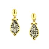 Antique Gold & Pewter Teardrop Earrings